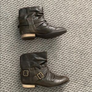 Copper brown ankle booties